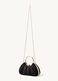 front Satin Pleated Handbag