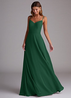Azazie Marley Bridesmaid Dresses Dark Green A-Line Off the Shoulder Chiffon Convertible Dress image5