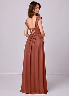 Barbie ♥ Azazie Bridesmaid Dresses Auburn A-Line Corset Chiffon Dress image5
