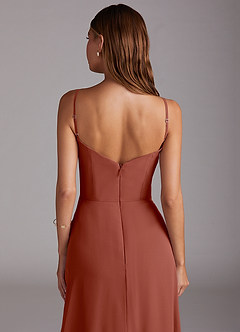 Azazie Marley Bridesmaid Dresses Auburn A-Line Off the Shoulder Chiffon Convertible Dress image10