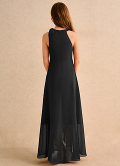 Azazie Boop Girls Formal Abiti da Ragazza di Fiori Abito A-Line in Chiffon Fiocco Nero image2