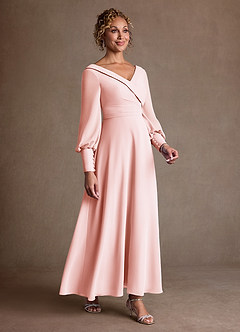 Azazie Paterson Suknie dla Matki Panny Młodej Linia A Pofałdowany Szyfon Długość kostki Sukienka image3