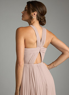 Azazie Afra Bridesmaid Dresses English Rose A-Line Pleated Chiffon Dress image6