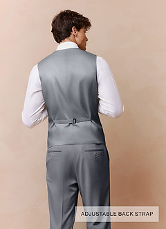 front Savile Gris Traje de tres piezas de mezcla de lana