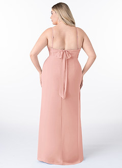 Azazie Mai Bridesmaid Dresses Rosette Sheath Pleated Chiffon Dress image8