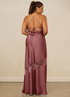Christian Siriano Bridal for Azazie 1012 Bridesmaid Dresses Amethyst Sheath Lace Stretch Satin Dress image9