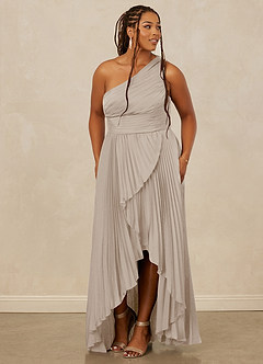 Christian Siriano Bridal for Azazie 1008 Bridesmaid Dresses Frost A-Line One Shoulder Stretch Satin Dress image11