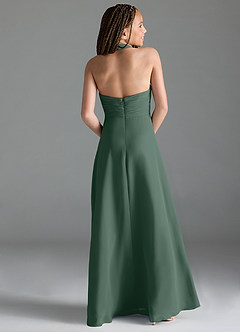 Azazie Tessie Junior Sea Moss A-Line Pleated Chiffon Dress image5