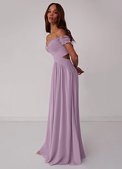 Barbie ♥ Azazie Bridesmaid Dresses Wisteria A-Line Off the Shoulder Chiffon Convertible Dress image4
