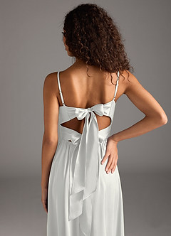 Azazie Zeya Šaty pro družičky A-Line Plisovaný Strečový satén Délka podlahy Šaty image4