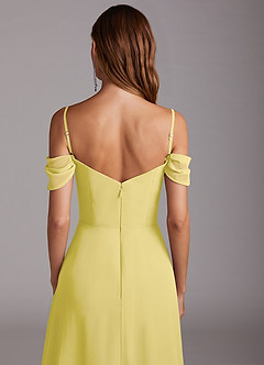 Azazie Marley Bridesmaid Dresses Canary A-Line Off the Shoulder Chiffon Convertible Dress image9