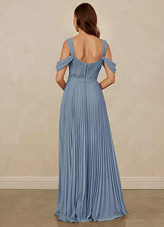 Christian Siriano Bridal for Azazie 1013 Brautjungfernkleider A-Linie Schulterfrei Chiffon Kleid Staubblau image3