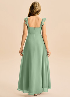Azazie Mavie Junior Matcha A-Line Ruched Chiffon Dress image2