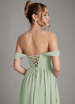 Azazie Caterina Bridesmaid Dresses Dusty Sage A-Line Corset Chiffon Dress image7