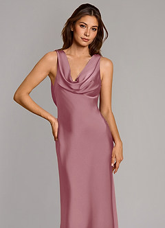 Azazie Cheryl Bridesmaid Dresses Vintage Mauve Mermaid Stretch Satin Dress image6