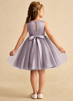 Azazie Prima Flower Girl Dresses Dusk A-Line Bow Tulle Dress image2