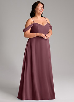 Azazie Marley Bridesmaid Dresses Sangria A-Line Off the Shoulder Chiffon Convertible Dress image15