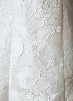 Azazie Janet Wedding Dresses Diamond White A-Line Square Neckline Floral Jacquard Dress image6