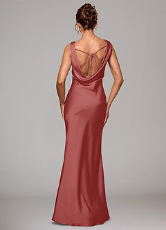 Azazie Rylina Robes de demoiselle d'honneur Robe Sirène en Satin extensible Antique Rose image5