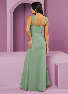 Barbie ♥ Azazie Vestidos de damas de honor Vestido de Matcha de Gasa de Corte Sirena con Plisado image7
