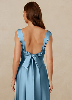 Christian Siriano Bridal for Azazie 1001 Robes de demoiselle d'honneur Robe Trapèze en Satin extensible Encolure en Forme de Cœur Acier Bleuté image9