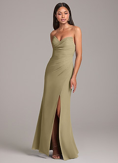 Azazie Yola Final Sale Moss Green Mermaid Strapless Chiffon Convertible Dress image3