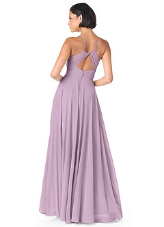 Azazie Avelina Bridesmaid Dresses Wisteria A-Line V-Neck Pleated Chiffon Dress image2