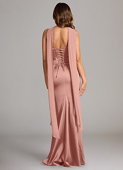 Azazie Sorrel Robes de demoiselle d'honneur Robe Sirène Convertible en Satin extensible Sans bretelle Rosette image2