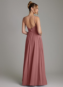 Azazie Elita Bridesmaid Dresses Desert Rose A-Line Pleated Chiffon Dress image7