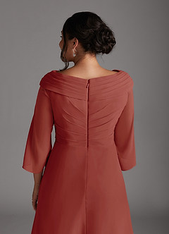 Azazie Jaycee Mother of the Bride Dresses Terracotta A-Line Chiffon Dress image10