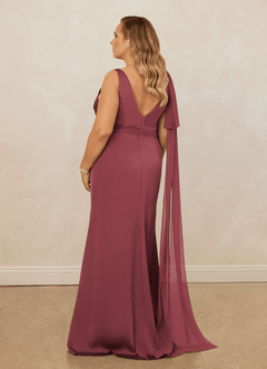 Christian Siriano Bridal for Azazie 1011 Bridesmaid Dresses Merlot Mermaid Bow Stretch Satin Dress image12