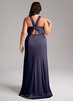 Azazie Rue Bridesmaid Dresses Stormy A-Line Pleated Stretch Satin Dress image9