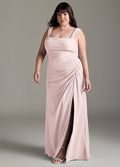 Azazie Jesaphine Abiti da Damigella Abito Tubino in Chiffon Fiocco Rosa Rossore image12