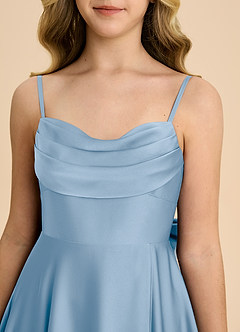 Azazie Bear Junior Powder Blue A-Line Sweetheart Neckline Stretch Satin Dress image8