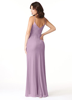 Azazie Deandra Bridesmaid Dresses Wisteria Mermaid Pleated Mesh Dress image4