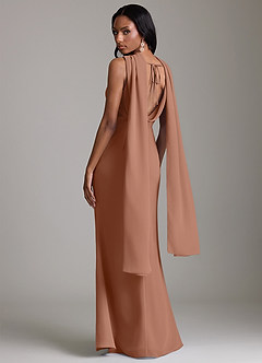 Azazie Linelle Bridesmaid Dresses Bronzer Mermaid Pleated Chiffon Dress image10