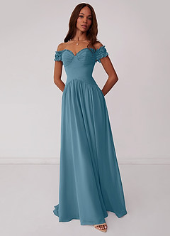 Barbie ♥ Azazie Bridesmaid Dresses Bermuda A-Line Off the Shoulder Chiffon Convertible Dress image1