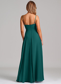 Azazie Elle Bridesmaid Dresses Peacock A-Line Pleated Chiffon Dress image7