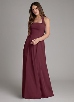 Azazie Irina Bridesmaid Dresses Cabernet A-Line Pleated Chiffon Dress image1