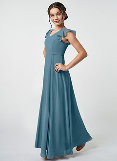 Azazie Claudine Junior Bermuda A-Line Pleated Chiffon Dress image3