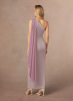 Azazie Gianna Mère de la mariée Robes Robe en Crêpe Élastique Ue épaule Mauve Vintage image3
