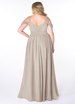 Azazie Lianne Bridesmaid Dresses Frost A-Line Off the Shoulder Chiffon Dress image8