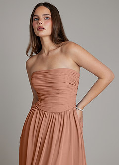 Azazie Andreina Bridesmaid Dresses Bronzer A-Line Pleated Chiffon Dress image6