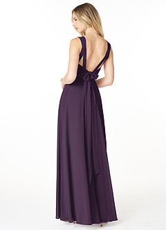 Azazie Julie Bridesmaid Dresses Plum A-Line Sweetheart Neckline Chiffon Dress image2