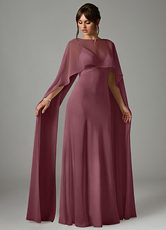 Azazie Stefania Bridesmaid Dresses Desert Rose A-Line Stretch Satin Dress image3