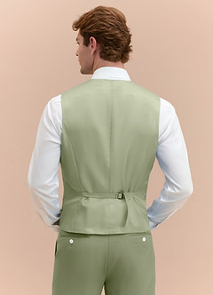 front James Pistachio Structured Stretch Suit Vest