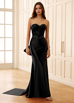 Arizona Noir Robe de bal corset en dentelle strass image7