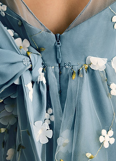 Azazie Elowen Robe Demoiselle D'honneur Fillette Robe Trapèze en Dentelle Encolure en Forme de Cœur Bermude image7