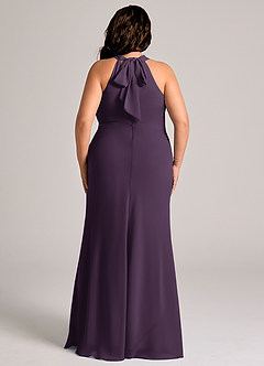 Azazie Doretta Bridesmaid Dresses Plum Mermaid Pleated Chiffon Dress image7