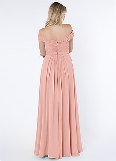 Azazie Audrianna Bridesmaid Dresses Rosette A-Line Off-The-Shoulder Gathered Chiffon Convertible Dress image3